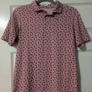 Boy's Vineyard Vines Performance Red and Navy Patterned Polo